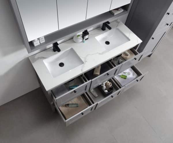 Hampton 1500 Matte Grey – Freestanding Vanity- Bathroom Vanity Unit | Bathroom Cabinet