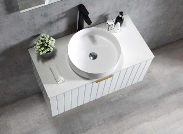 Bella 900 Wall Hung Vanity - Matte White - Image 4