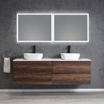 Edge 1500 Wall Hung Vanity - Walnut