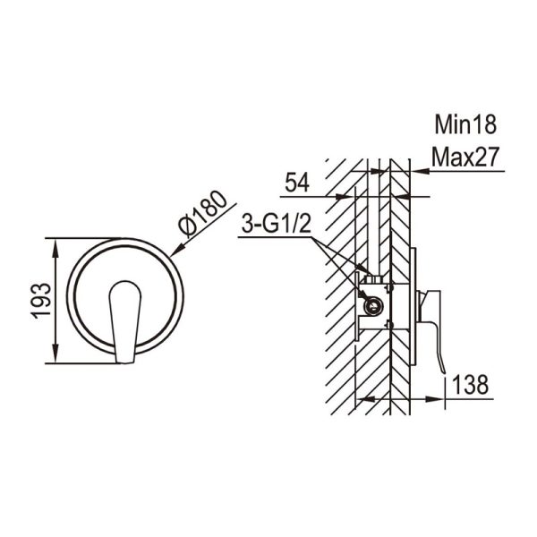 Pescara Shower Mixer - Image 2