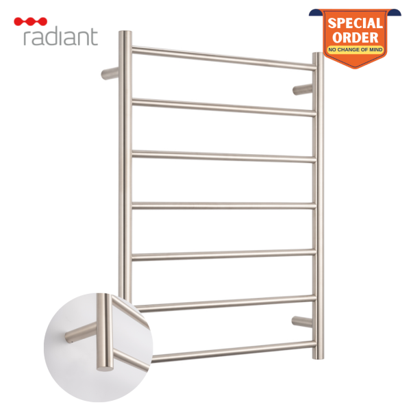 Radiant 600 x 800mm Heated Towel Rail – 7 Bar Ladder Style - Image 3