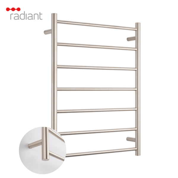 Radiant 600 x 800mm Heated Towel Rail – 7 Bar Ladder Style - Image 3