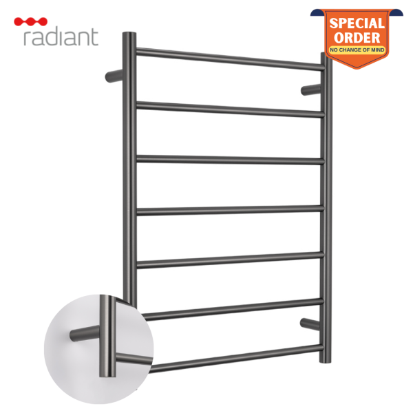 Radiant 600 x 800mm Heated Towel Rail – 7 Bar Ladder Style - Image 2