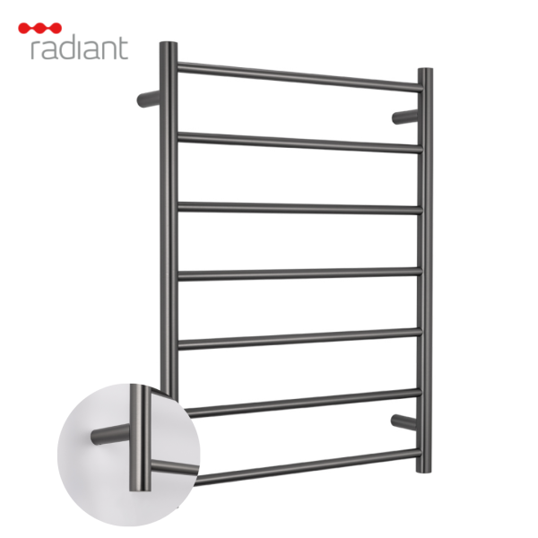 Radiant 600 x 800mm Heated Towel Rail – 7 Bar Ladder Style - Image 4
