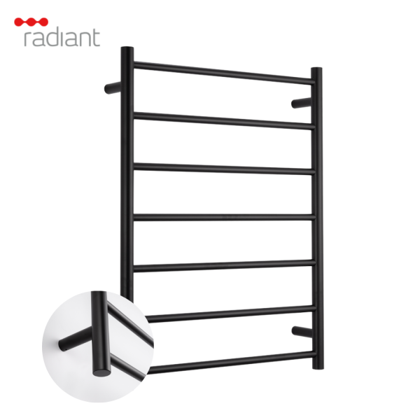 Radiant 600 x 800mm Heated Towel Rail – 7 Bar Ladder Style - Image 2