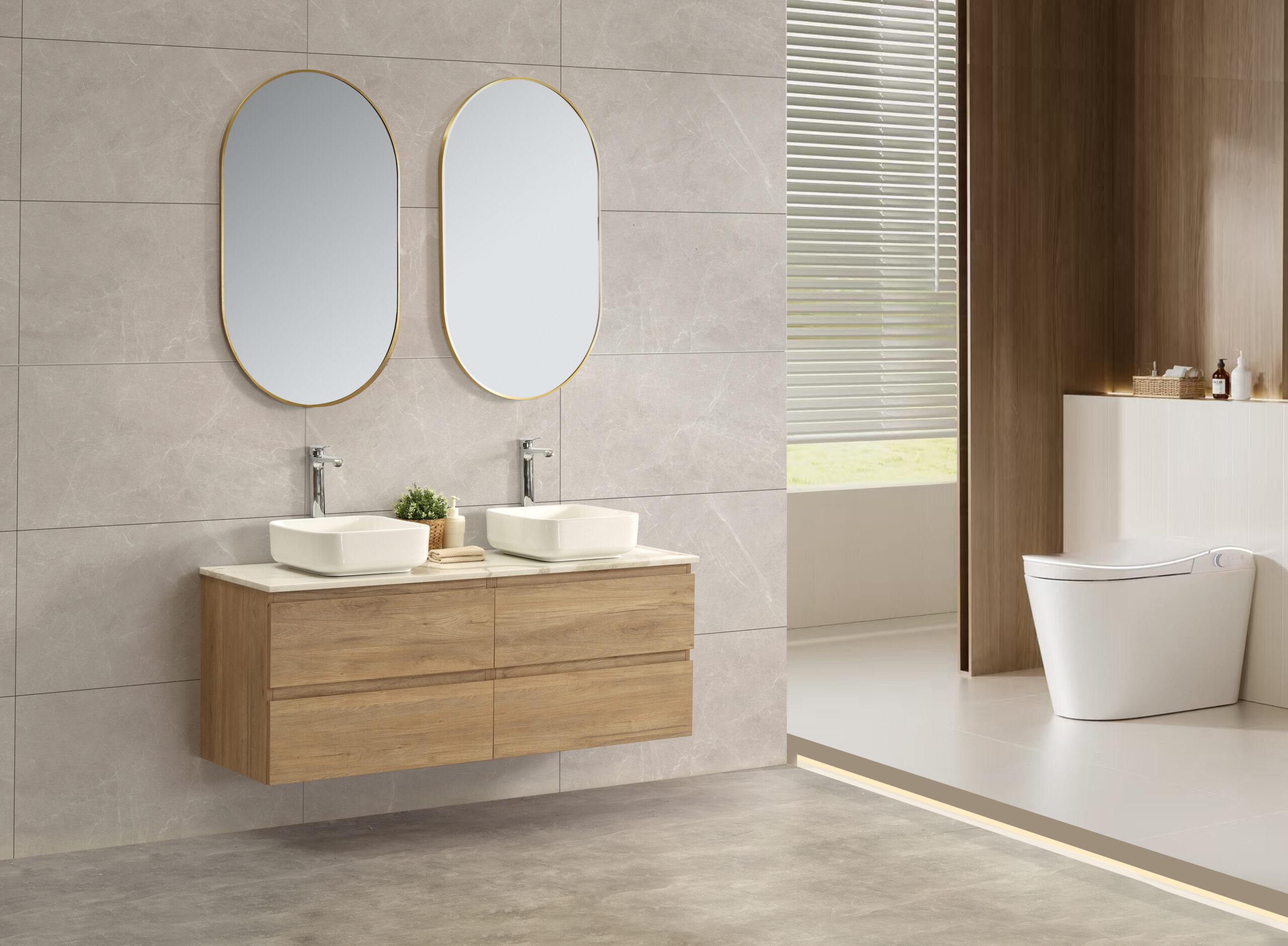 Edge 1800 Wall Hung Vanity - Tas Oak - Image 2