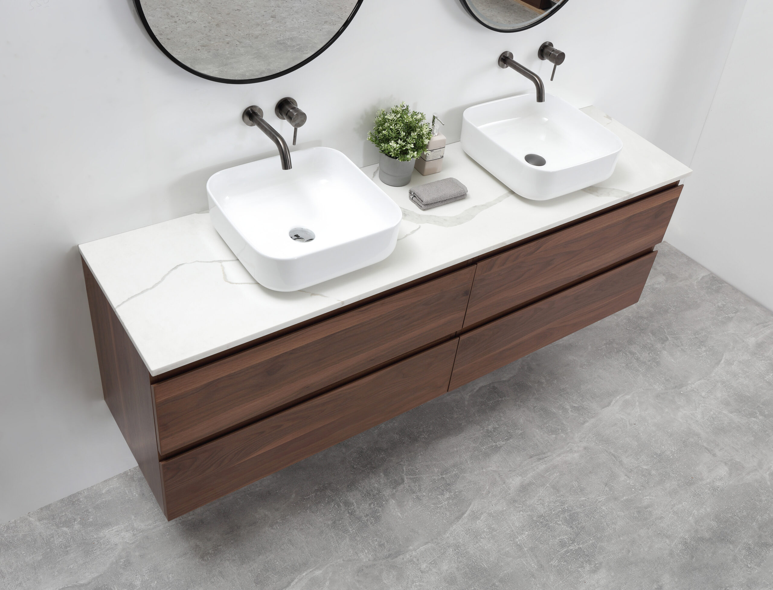 Edge 1800 Wall Hung Vanity - Mocha Oak - Image 3