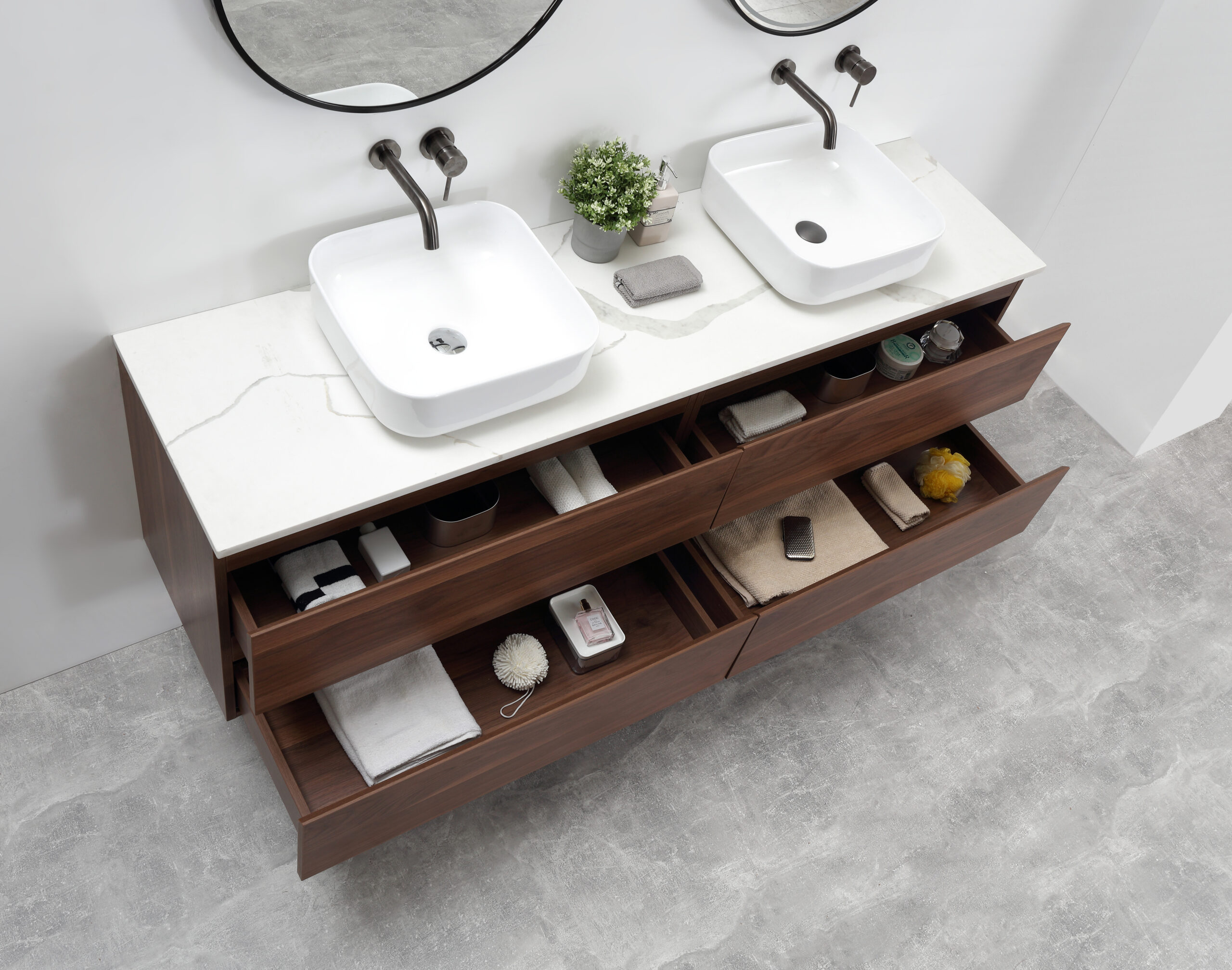 Edge 1800 Wall Hung Vanity - Mocha Oak - Image 4