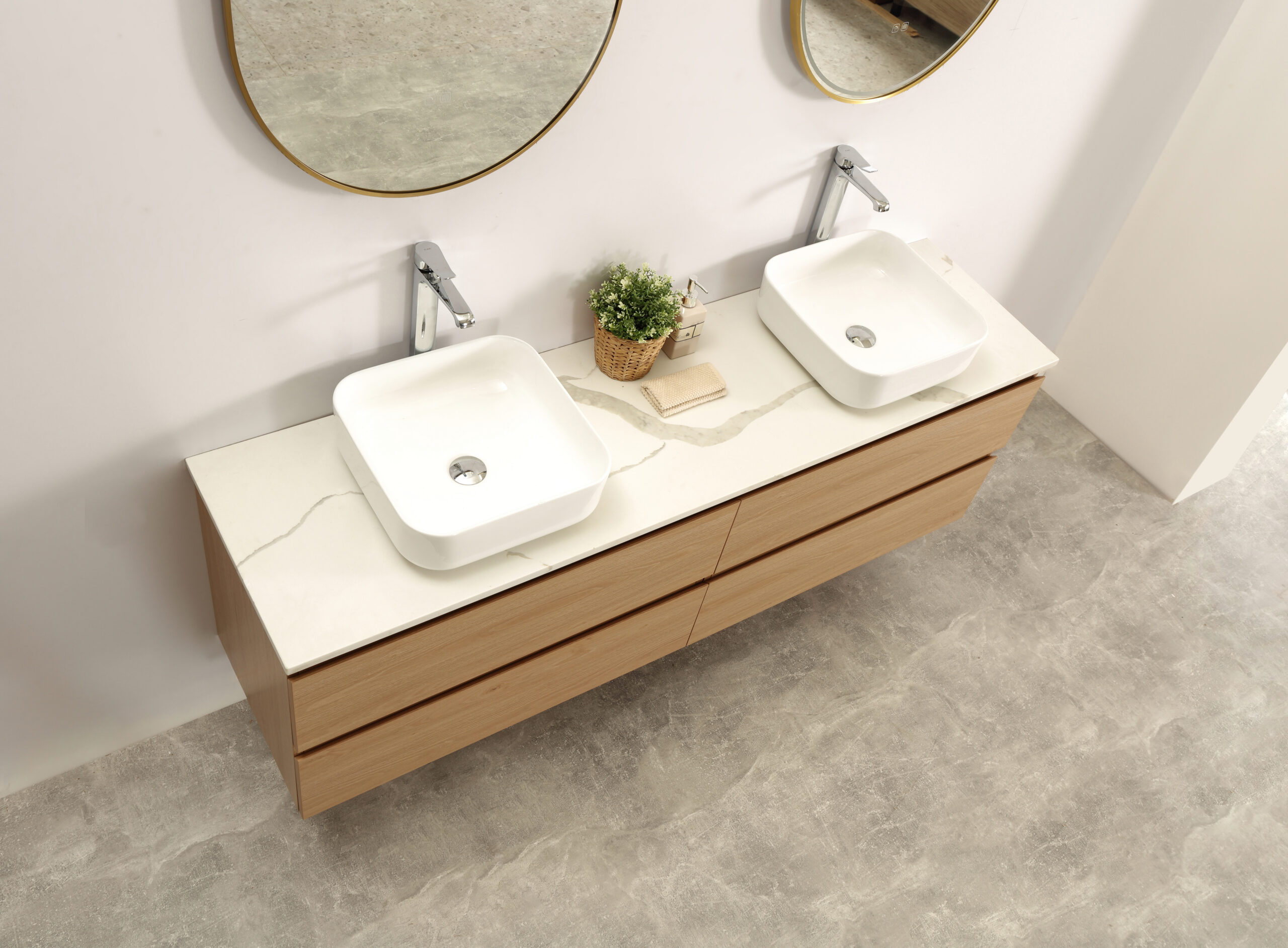 Edge 1800 Wall Hung Vanity - Natural Oak - Image 3
