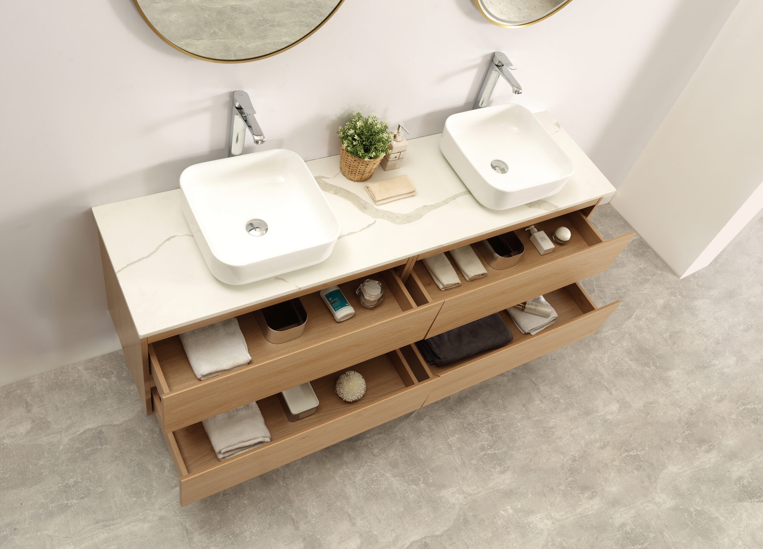 Edge 1800 Wall Hung Vanity - Natural Oak - Image 4