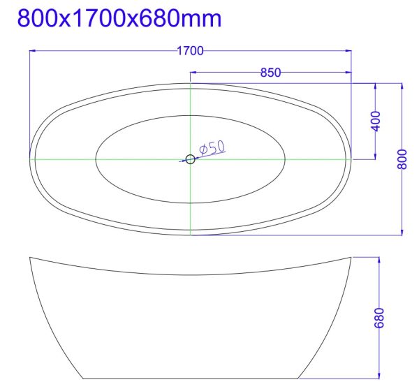 Cindy 1700 - Freestanding Bath - Image 2