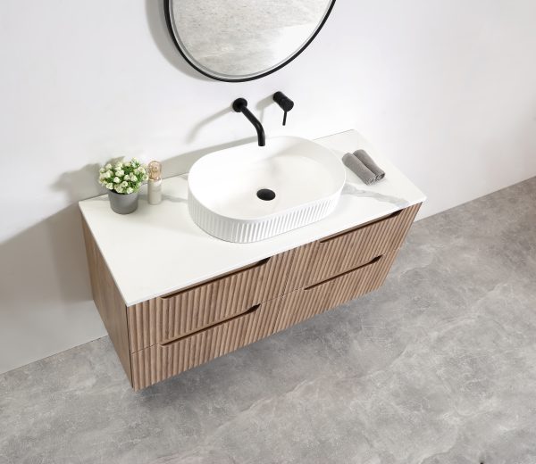 Chicago 1200 Wall Hung Vanity - Tasmania Oak 1200 - Image 3