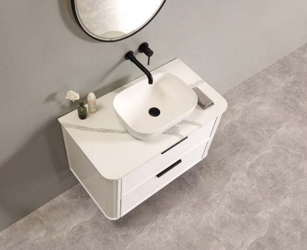 Darlington 900 Wall Hung Vanity - Matte White - Image 3