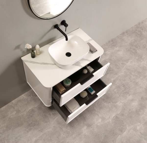 Darlington 900 Wall Hung Vanity - Matte White - Image 4