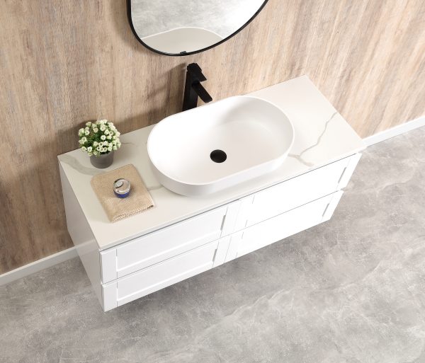 Victoria 1200 Wall Hung Vanity - Matte White - Image 2