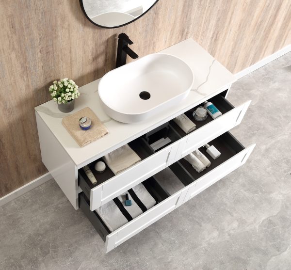 Victoria 1200 Wall Hung Vanity - Matte White - Image 3