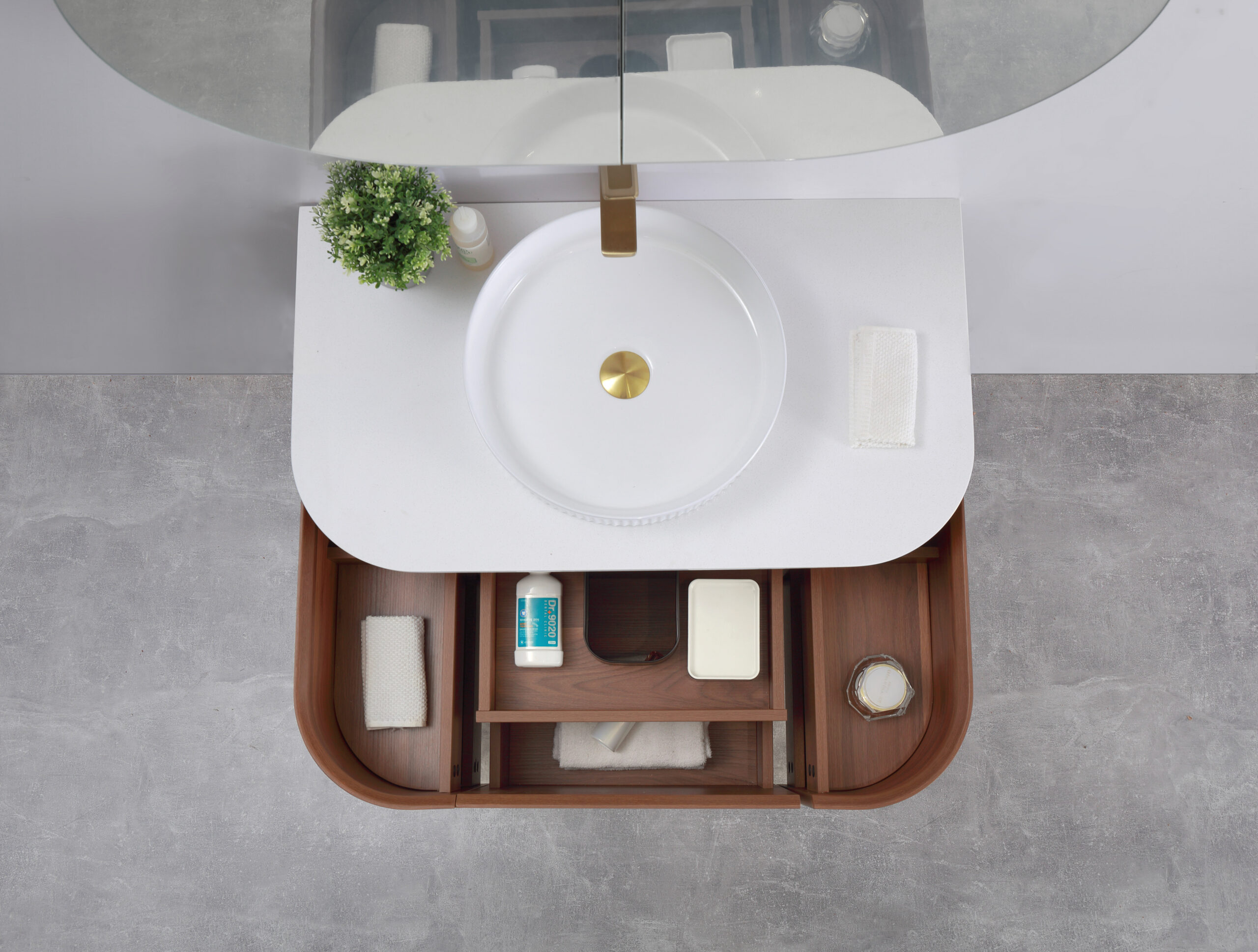 Milan 900mm Wall Hung Vanity - Mocha Oak - Image 2