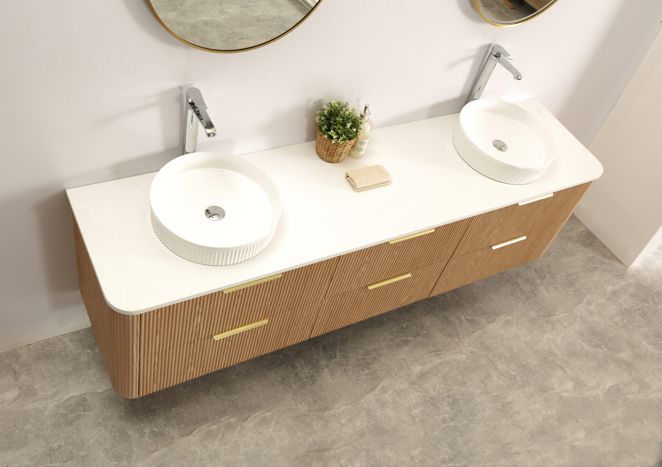 Kayla 1900mm Wall Hung Vanity - Natural Oak - Image 3