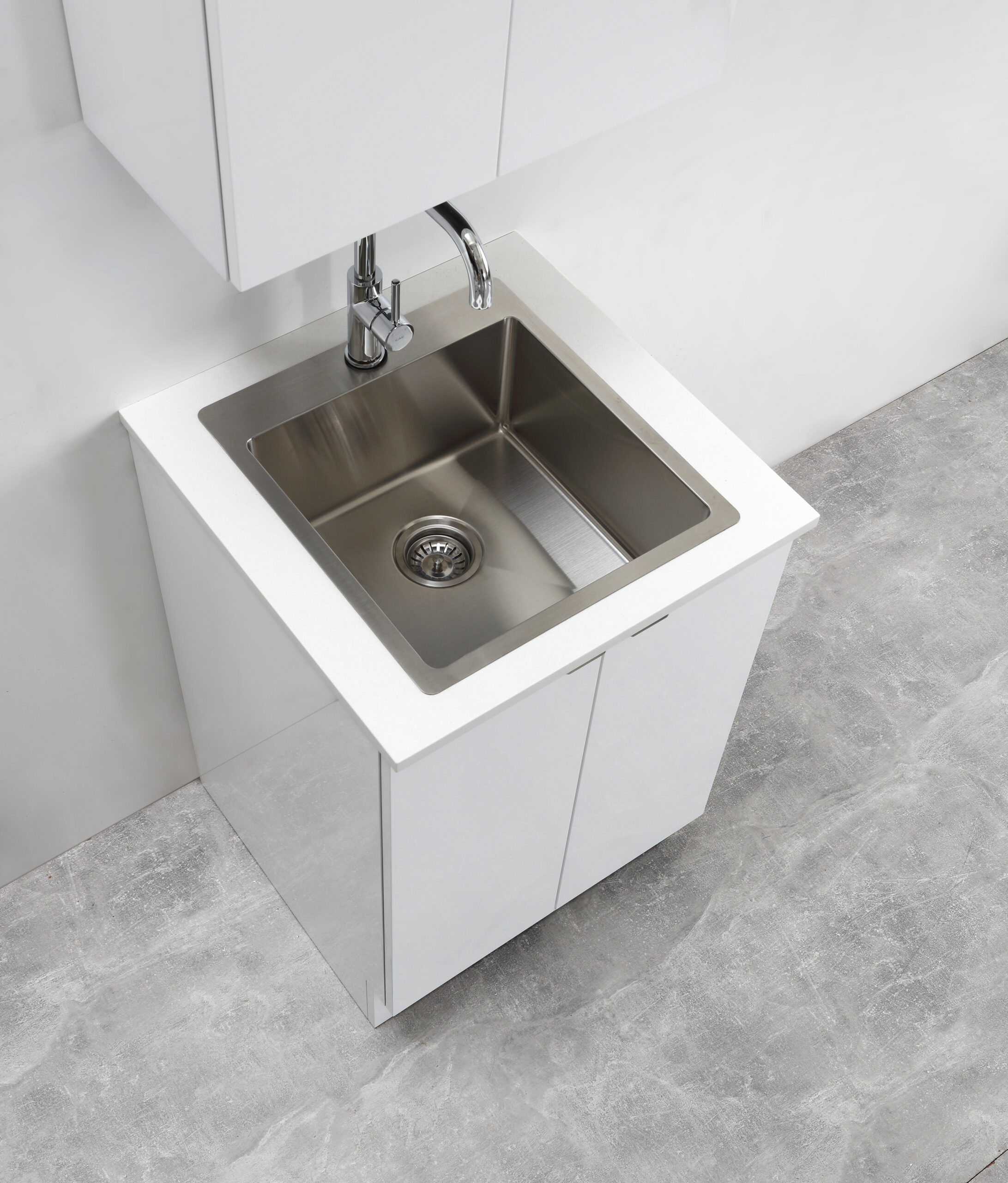 600mm Laundry Base Cabinet - Gloss White - Image 4