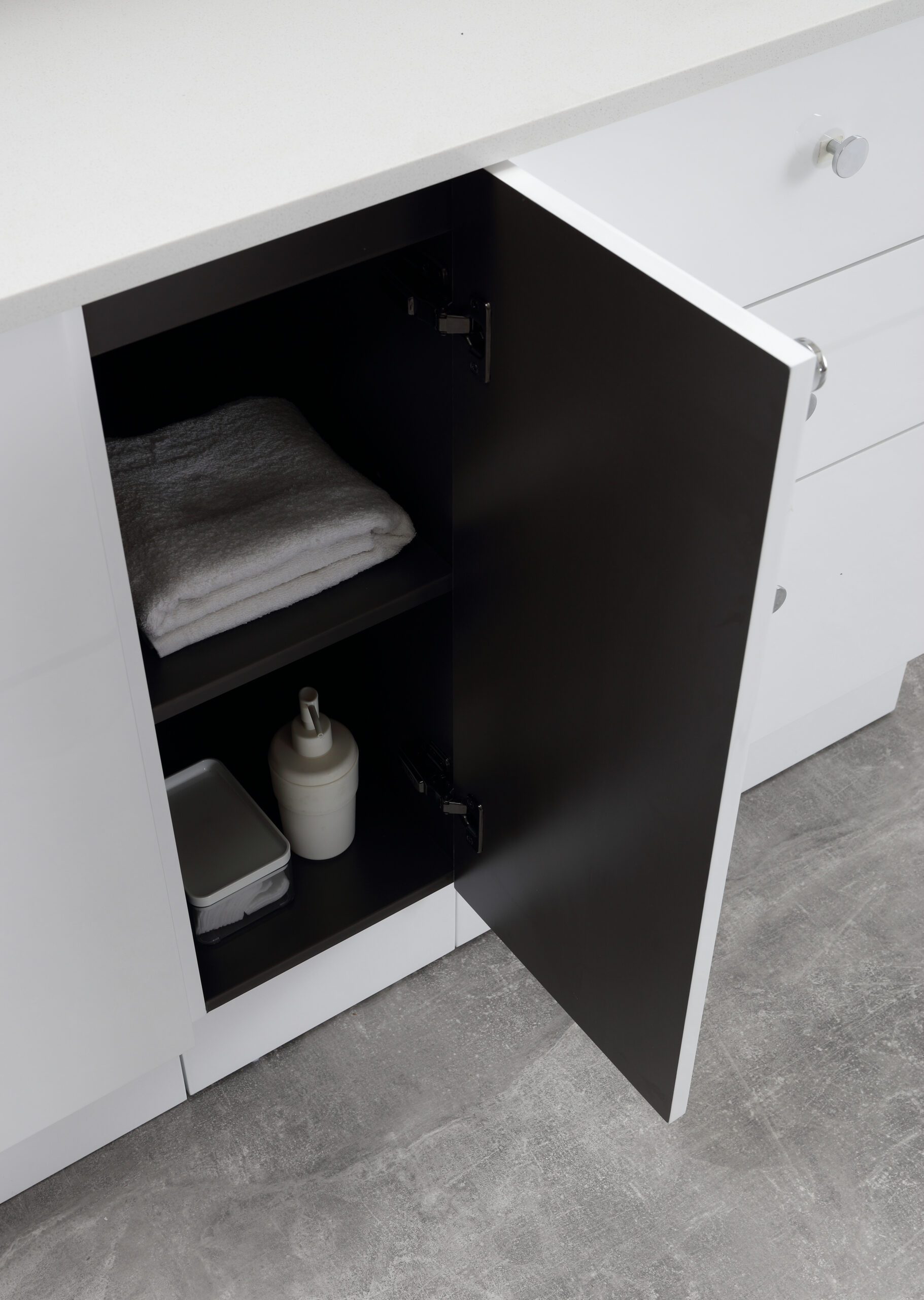 300mm Laundry Base Cabinet - Gloss White