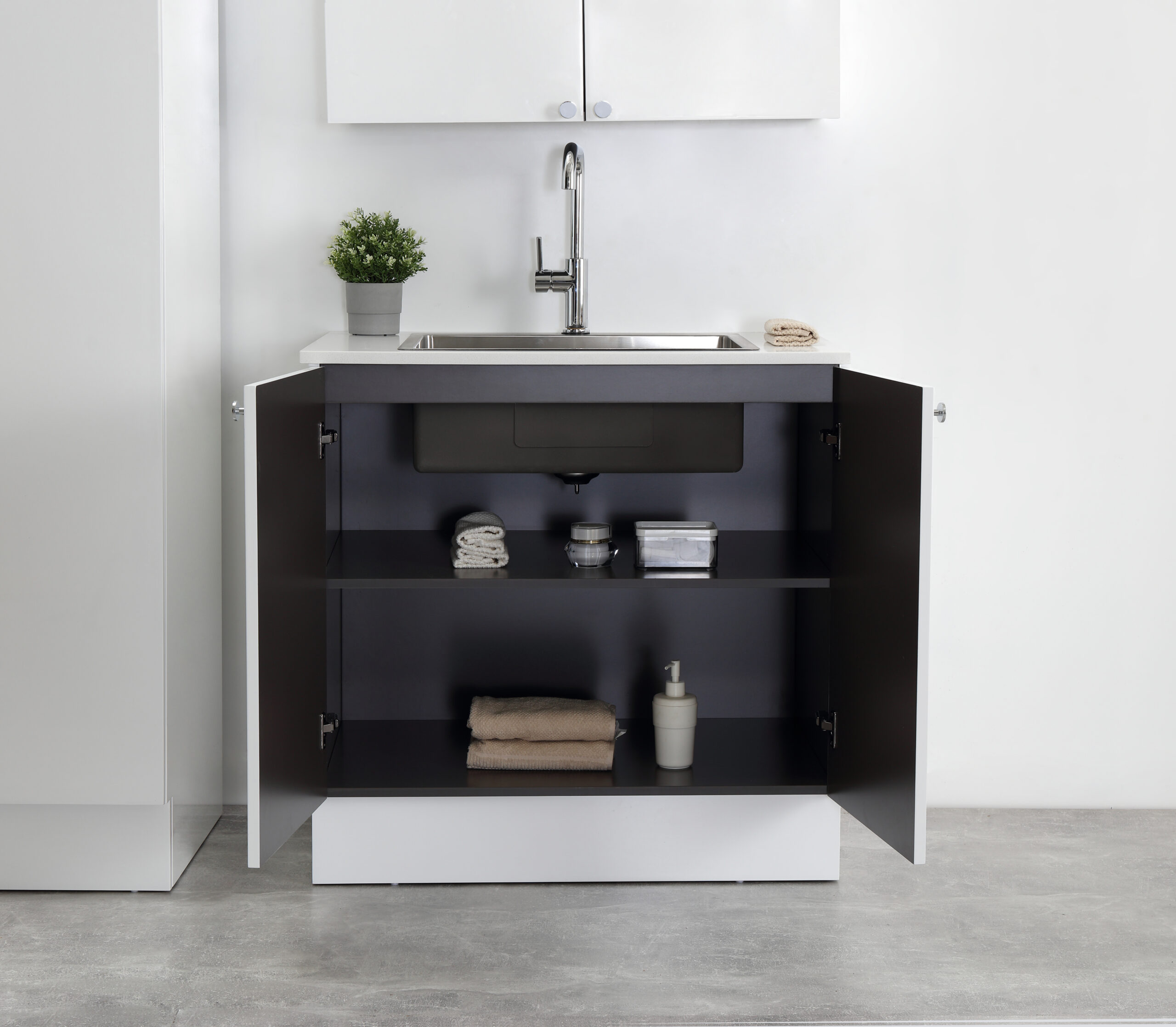 900mm Laundry Base Cabinet - Gloss White