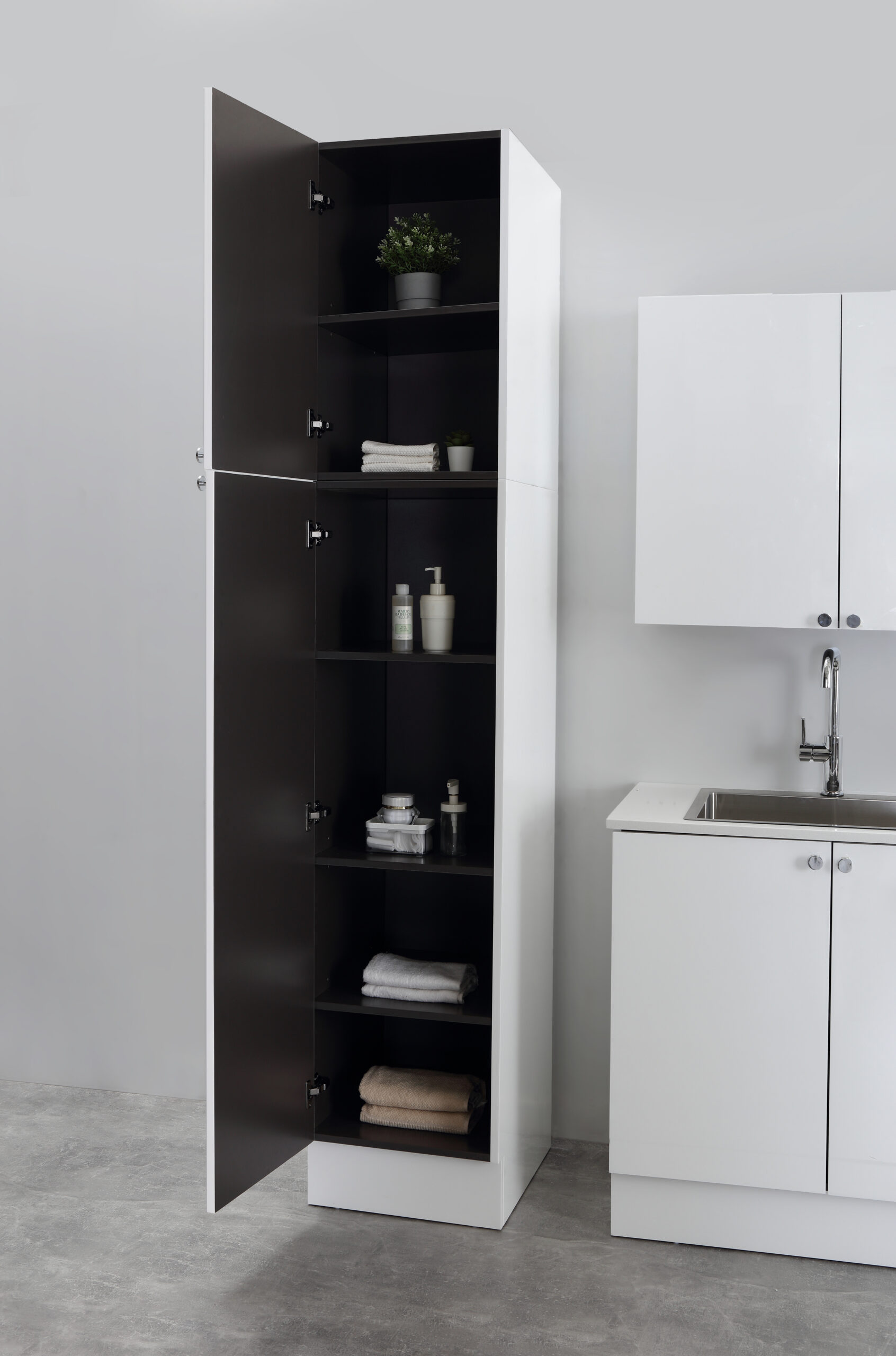 450mm Laundry Side Cabinet - Gloss White
